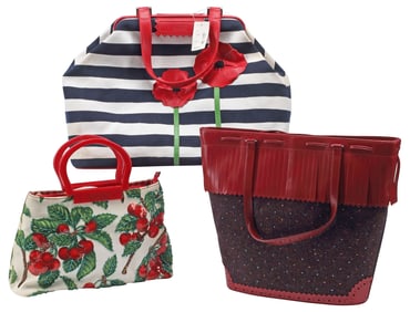 (3) ESTATE DESIGNER HANDBAGS, (2) MOSCHINO & (1) ISABELLA FLORA