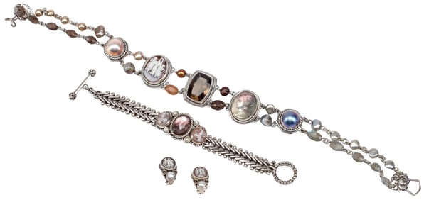 (3) STEPHEN DWECK DESIGNER STERLING, GEMSTONE & CAMEO JEWELRY SUITE