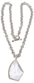 ESTATE STEPHEN DWECK STERLING SILVER & QUARTZ STATEMENT NECKLACE