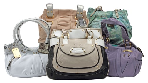 (5) ESTATE DESIGNER B. MACKOWSKY LEATHER HANDBAGS WITH TAGS