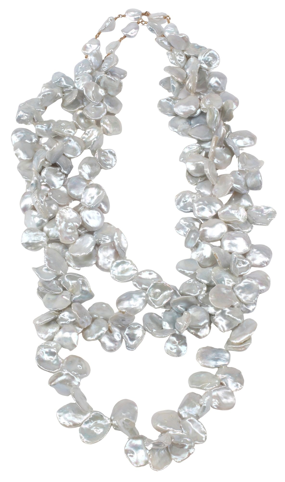 ESTATE KESHI PEARL & GOLD WIRE MULTISTRAND BEADED NECKLACE (1 of 3)