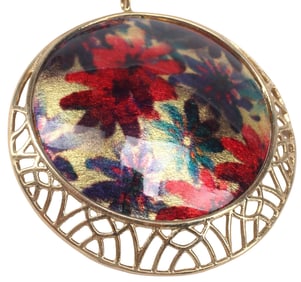 ESTATE 14KT YELLOW GOLD FLORAL ENHANCER PENDANT NECKLACE
