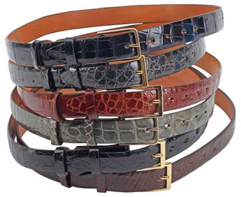 (6) LADIES WEHMEIERS BELT SHOP NEW ORLEANS ALLIGATOR BELTS