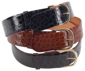 (3) LADIES WEHMEIERS BELT SHOP NEW ORLEANS WIDE ALLIGATOR BELTS