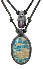 ANOTHAI HANSEN AGATE & AMETHYST STATEMENT NECKLACE