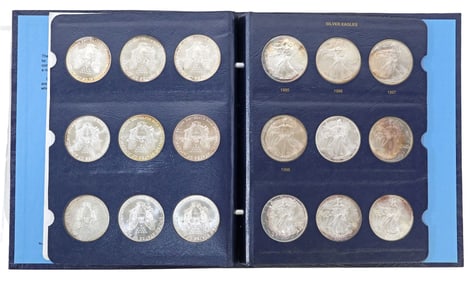 (18) U.S. SILVER EAGLES, 1986-2003