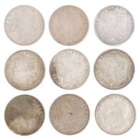 (9) U.S. MORGAN SILVER DOLLARS