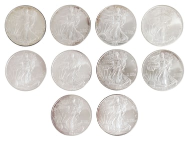 (10) U.S. AMERICAN SILVER EAGLE COINS