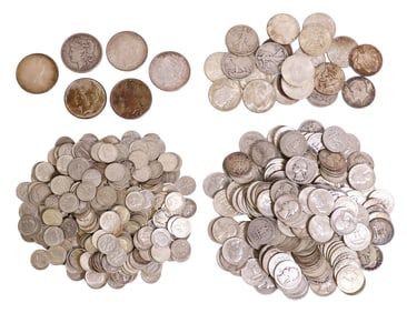 (498) U.S. PRE-1965 SILVER COINS, APPROX.  65.69 OZ. PURE SILVER
