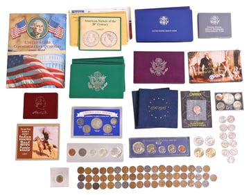 (lot)  U.S. MISCELLANEOUS. COINS, PROOF SETS, COMMEMORATIVE