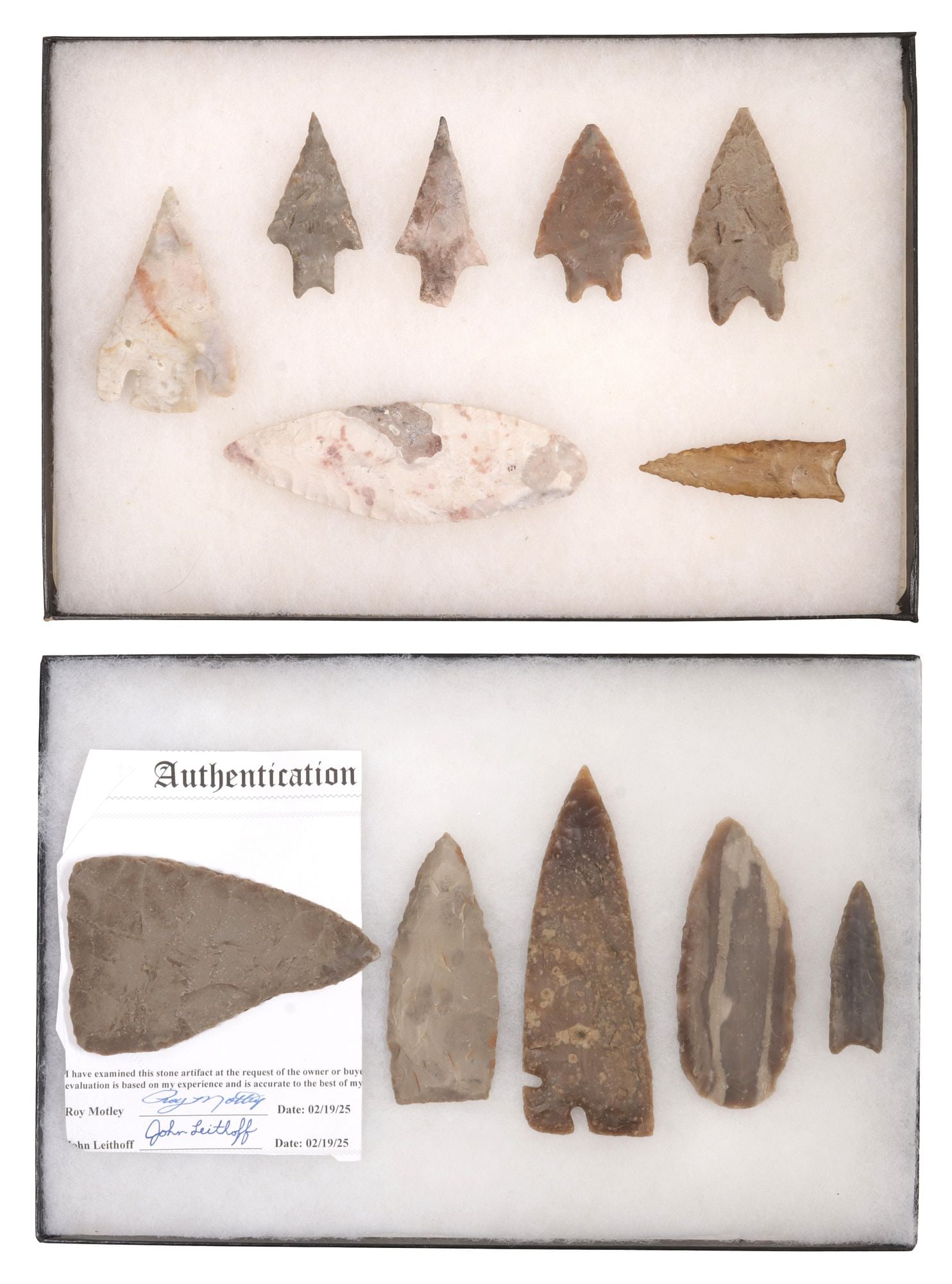 (12) ARROWHEADS & SPEARPOINTS, RIKER DISPLAY BOXES (1 of 7)