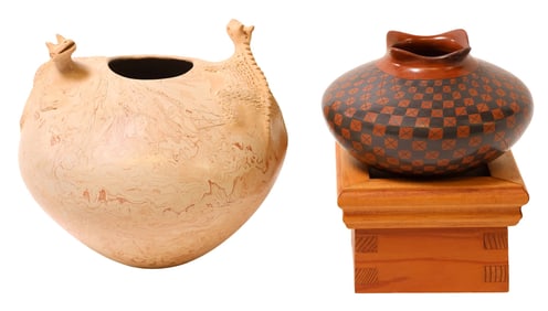 (2) MATA ORTIZ POTTERY VESSELS, OLGA QUEZADA & MARTHA QUEZADA