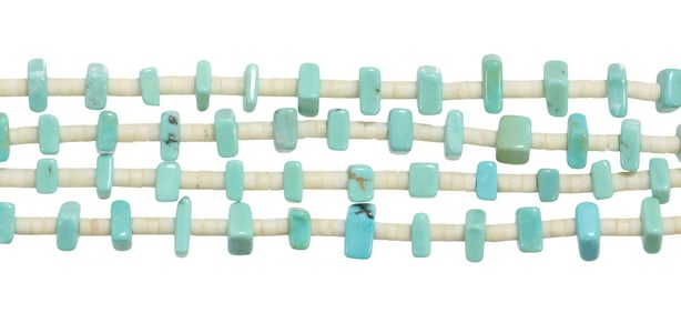 NATIVE AMERICAN TURQUOISE & HEISHI 4-STRAND BEADED NECKLACE