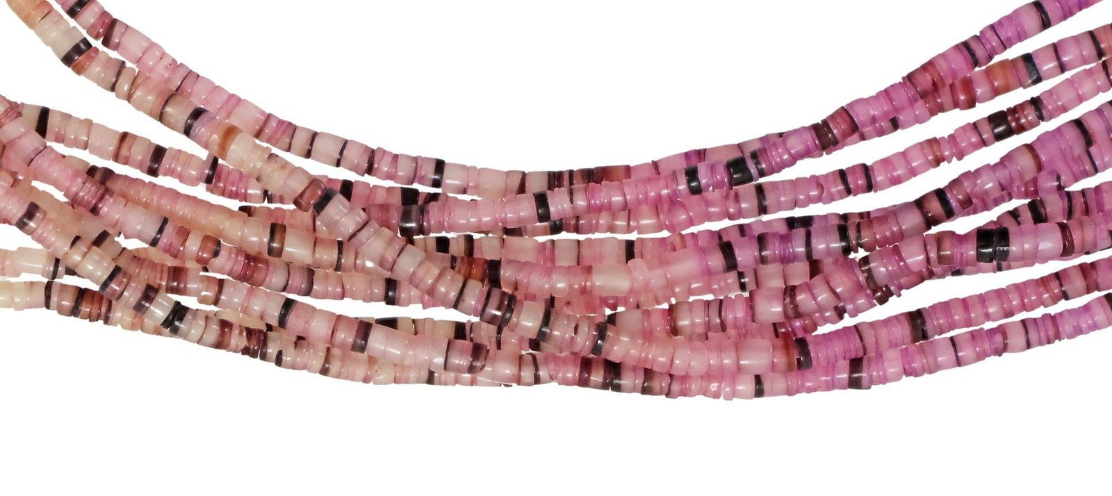 NATIVE AMERICAN PURPLE SPINY OYSTER HEISHI 10-STRAND BEADED NECKLACE (1 of 3)