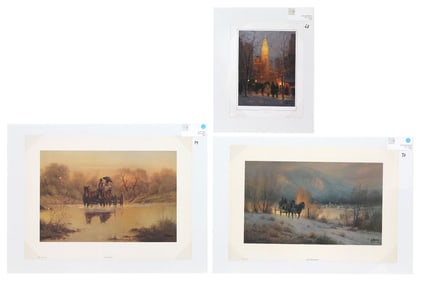 (3) SIGNED G. HARVEY (D.2017) UNFRAMED LIMITED-EDITION WESTERN PRINTS