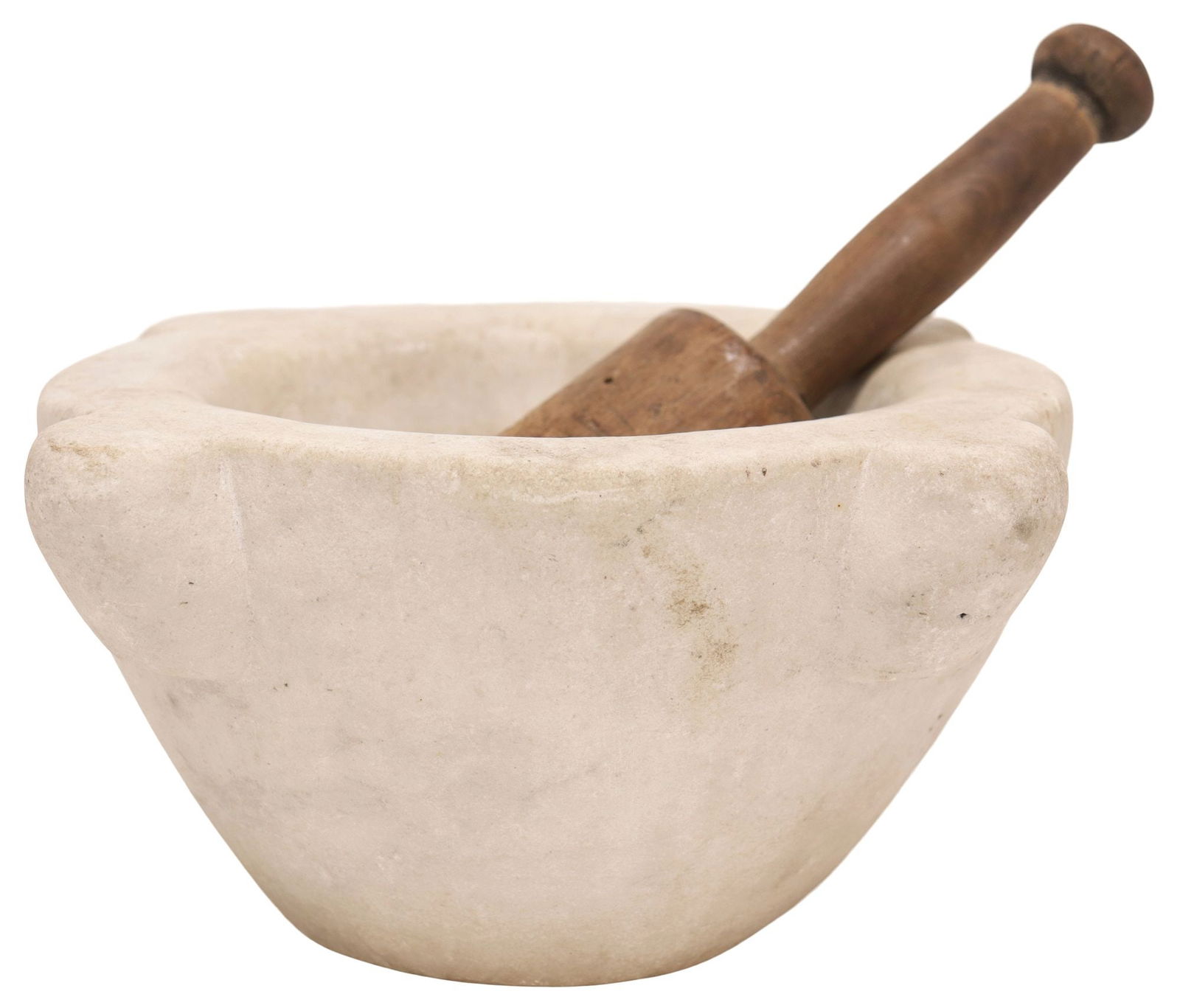 CARVED MARBLE MORTAR & TURNED WOOD PESTLE (1 of 3)