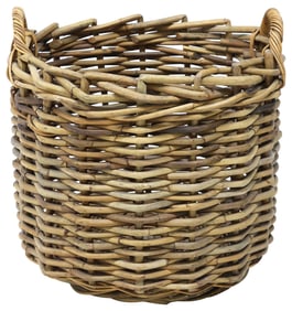 LARGE RUSTIC ITALIAN WOVEN WICKER BASKET