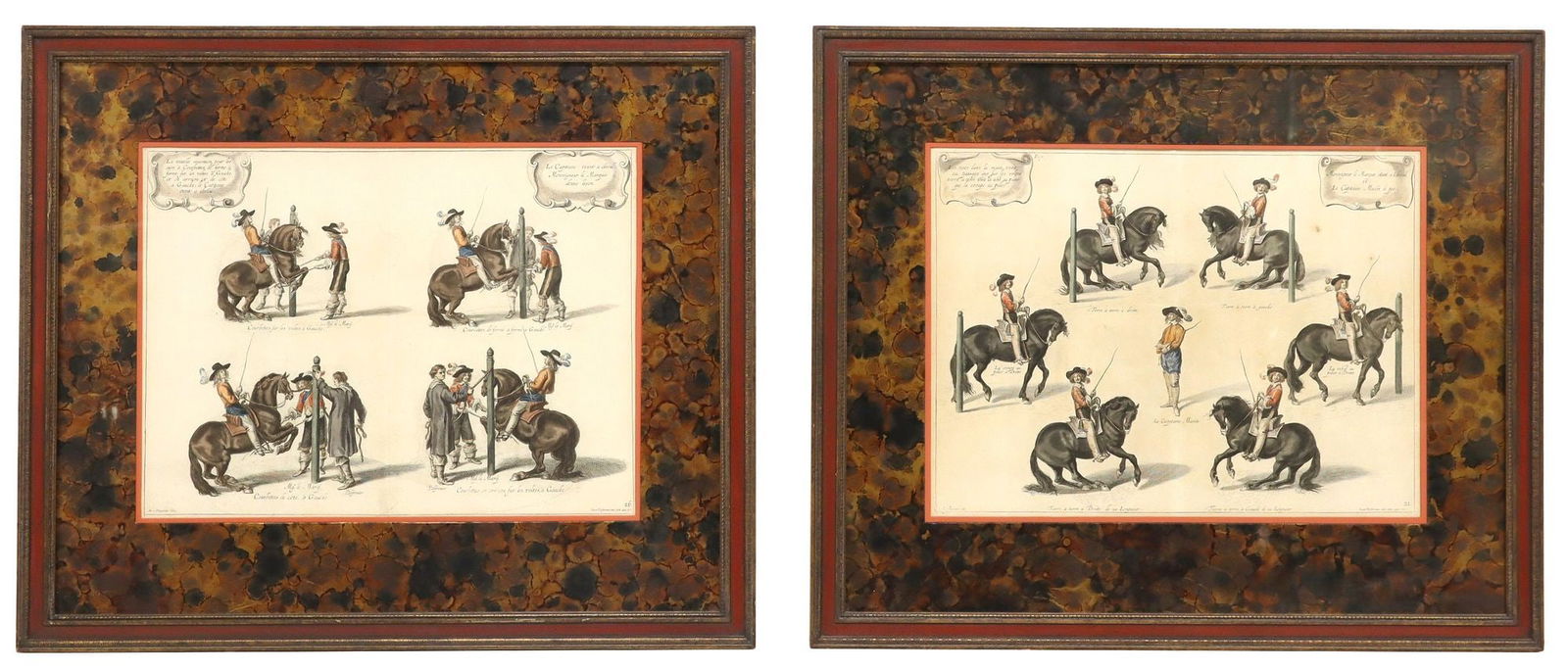 (2) AFTER WILLIAM CAVENDISH (1593-1676) EQUESTRIAN TRAINING ENGRAVINGS (1 of 4)