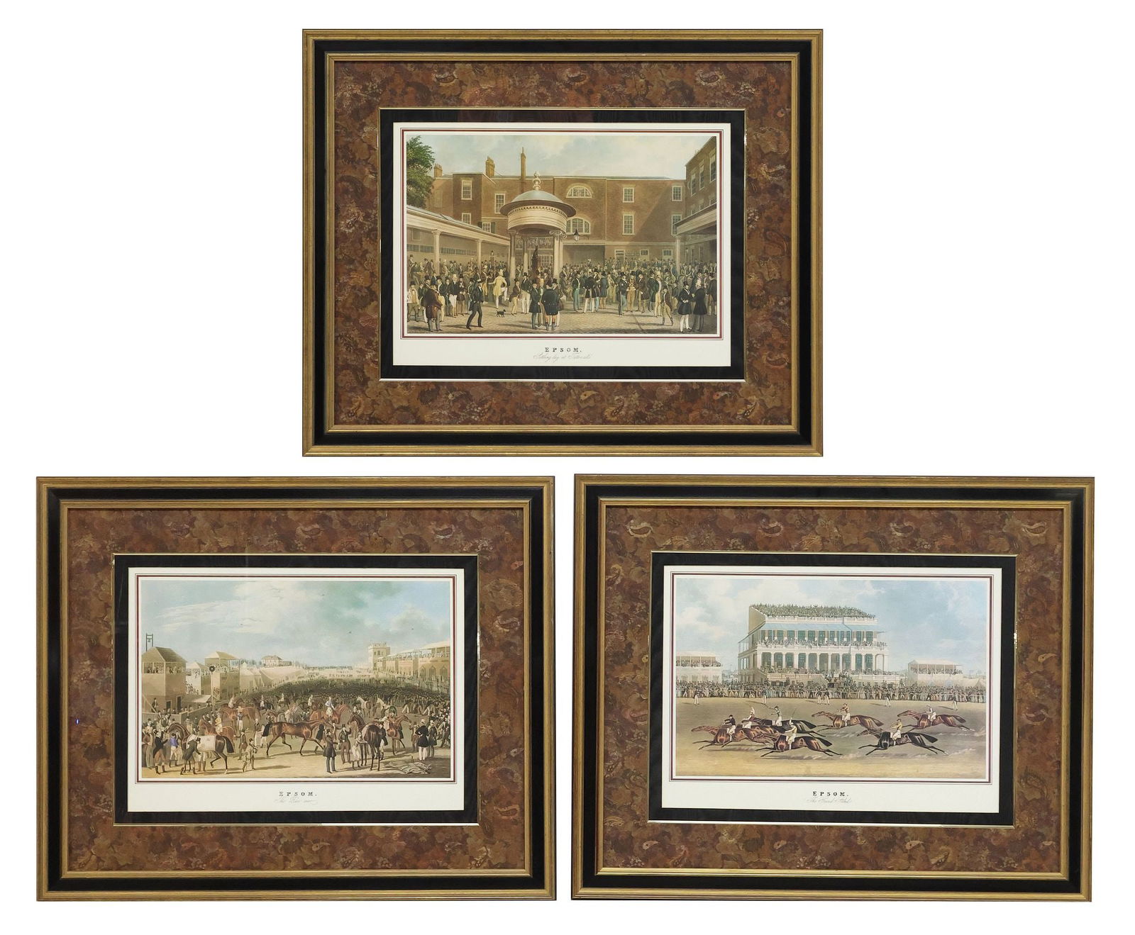 (3) AFTER JAMES POLLARD 'EPSOM RACES' LITHOGRAPHS (1 of 8)