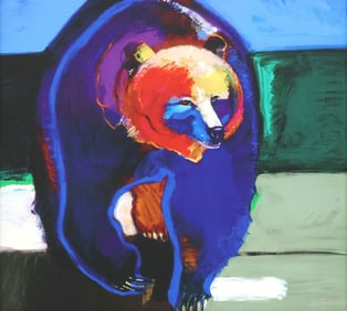 JOHN NIETO (TX, 1936-2018) GICLEE ON CANVAS, 'GRIZZLY POWER'