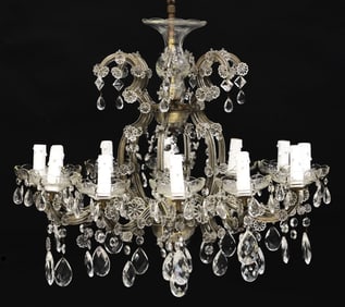 ITALIAN MARIA TERESA STYLE 12-LIGHT GLASS-CLAD CHANDELIER