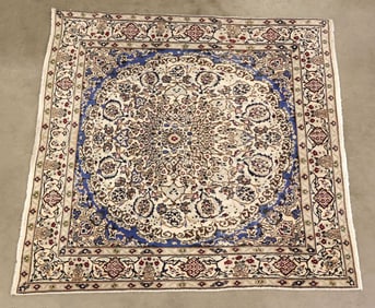 ESTATE HAND-TIED TABBAS RUG, 6'2" X 6'2"