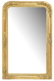 FRENCH LOUIS PHILIPPE PERIOD GILTWOOD MIRROR, 63" X 40.5"