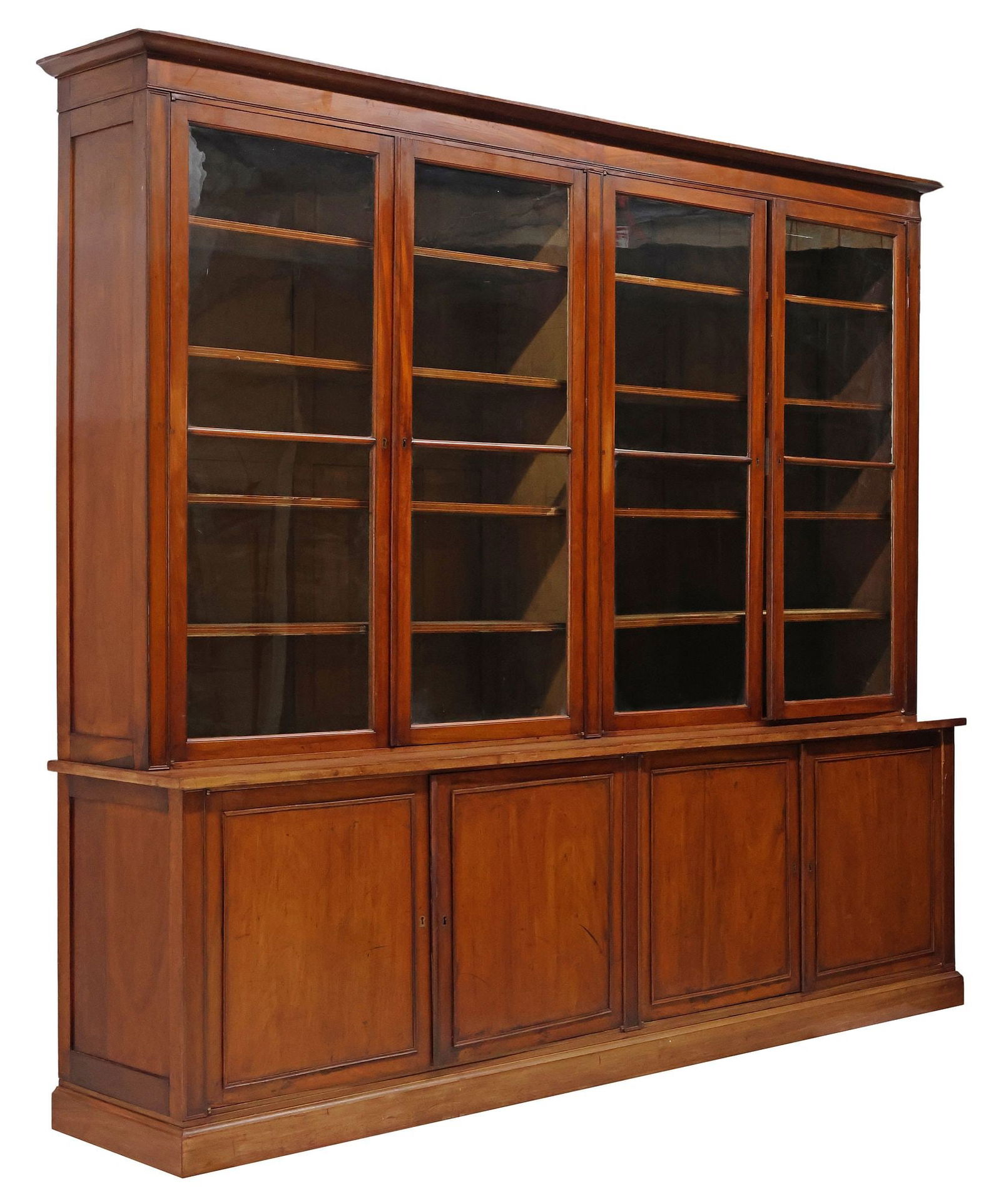 FRENCH LOUIS PHILIPPE PERIOD GLAZED MAHOGANY DISPLAY BOOKCASE (1 of 4)