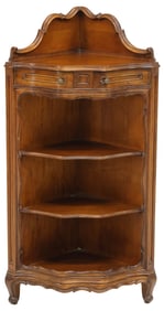 LOUIS XV STYLE CARVED MAHOGANY CORNER ETAGERE
