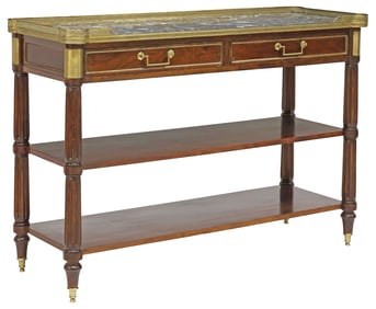 FRENCH LOUIS XVI STYLE MARBLE-TOP MAHOGANY SERVER