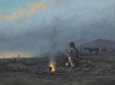 DONALD M. YENA (TEXAS, B.1933) WESTERN PAINTING, 'THE STRONGER'