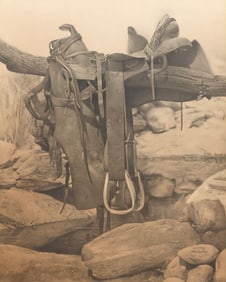 DON CROWLEY (1926-2019) WESTERN GRAPHITE DRAWING, 'GHOST RIDER'