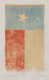 ANCEL E. NUNN (TX, D.1999) TEXAS FLAG LITHOGRAPH, 'ONE CENTURY & FIFTY'