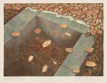 ANCEL E. NUNN (TX, D.1999) FOLIAGE LITHOGRAPH, 'GODFREY'S SPRING'