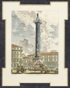 AFTER GIOVANNI PIRANESI (1720-1778) HAND-COLORED ARCHITECTURAL ETCHING