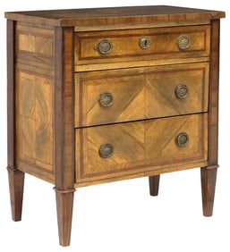 ITALIAN NEOCLASSICAL STYLE MATCHED VENEER PETITE COMMODE