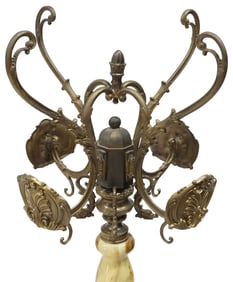 ITALIAN ONYX & GILT METAL STANDING HALL TREE