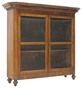 ITALIAN INLAID FIGURED WALNUT DISPLAY BOOKCASE