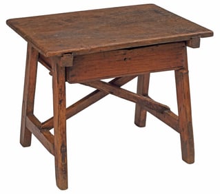 PRIMITIVE SPANISH BAROQUE PERIOD 1-DRAWER SIDE TABLE