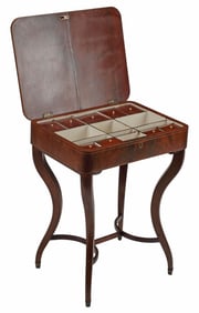 FRENCH BIEDERMEIER STYLE MAHOGANY LIFT-TOP WORK TABLE