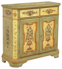 VENETIAN-STYLE FLORAL PAINTED CABINET / SIDEBOARD