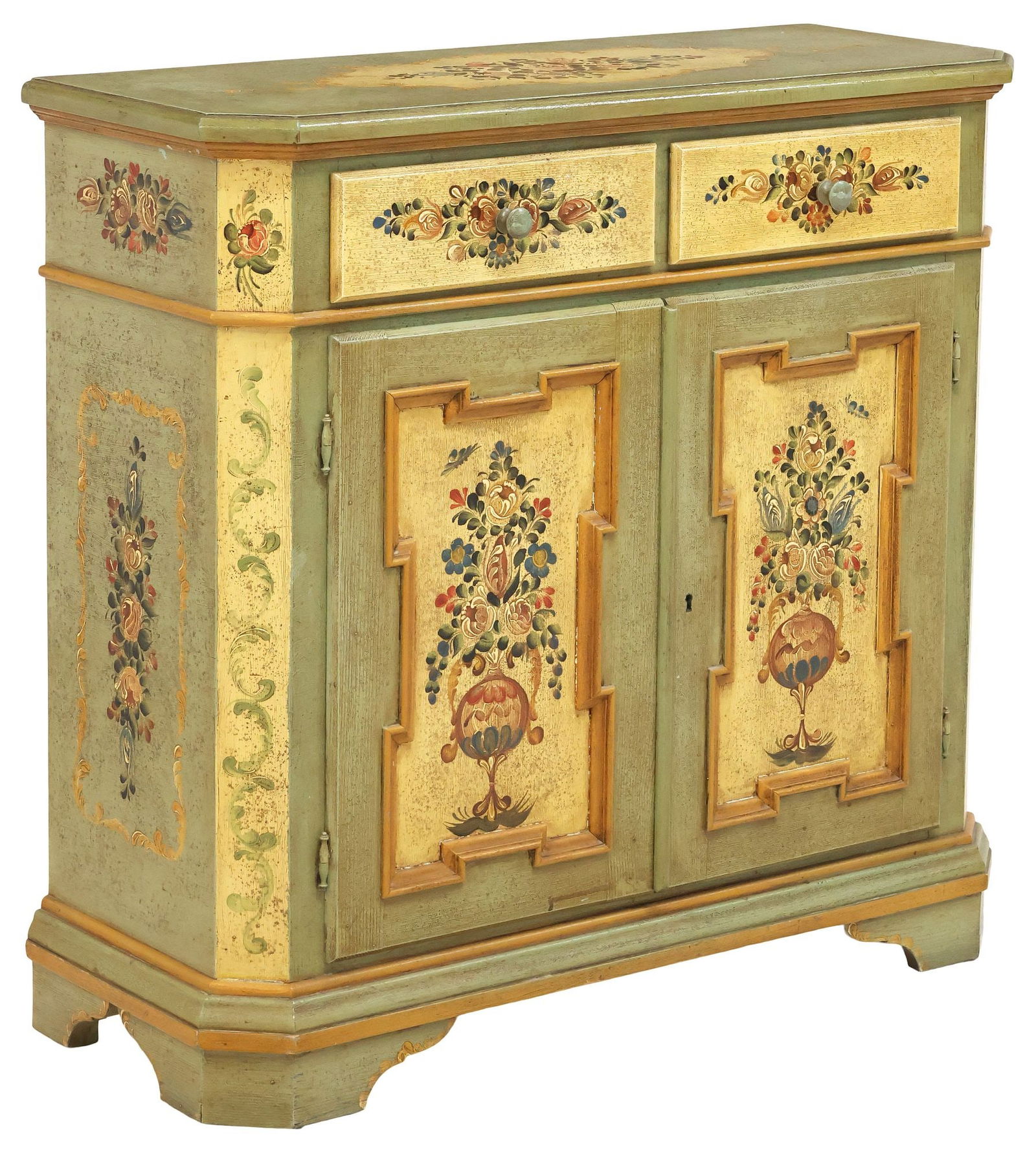 VENETIAN-STYLE FLORAL PAINTED CABINET / SIDEBOARD (1 of 6)