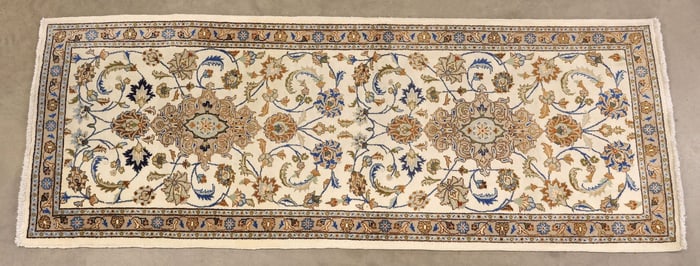 ESTATE HAND-TIED KASHAN RUNNER, 8' X 3'