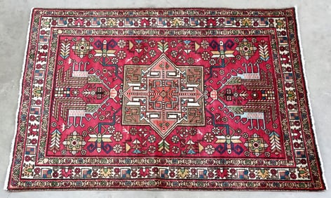 ESTATE HAND-TIED PERSIAN RUG, 6'5" X 4'7"