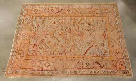 HAND-TIED OUSHAK RUG, 10'9" X 8'6"