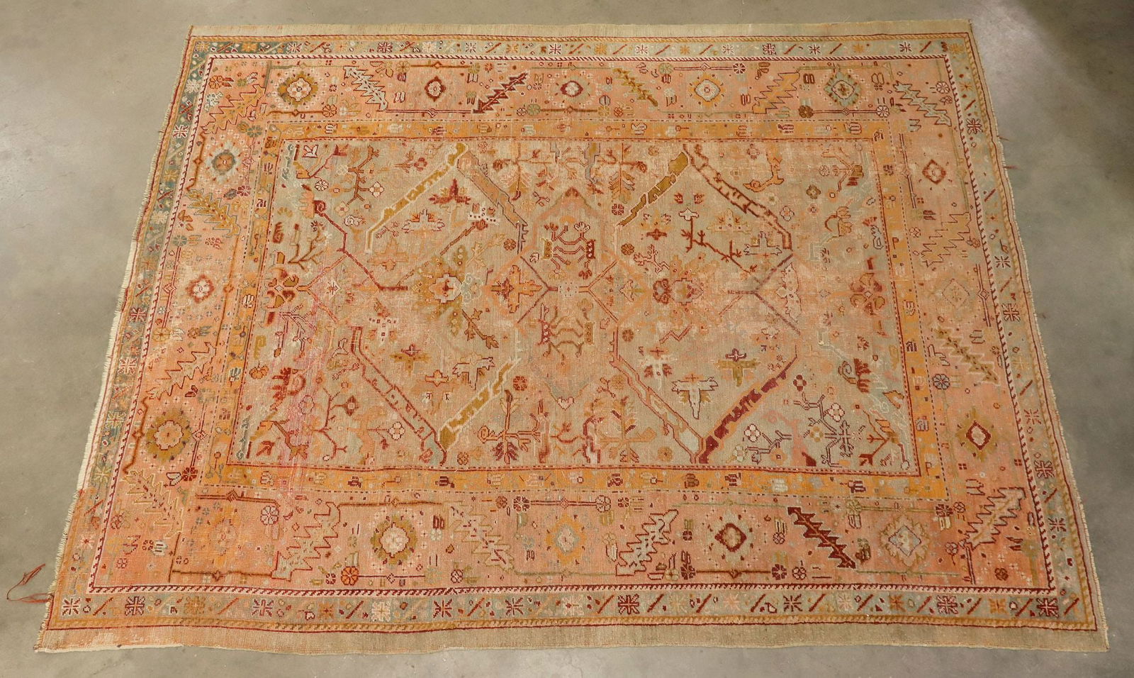 HAND-TIED OUSHAK RUG, 10'9" X 8'6" (1 of 3)