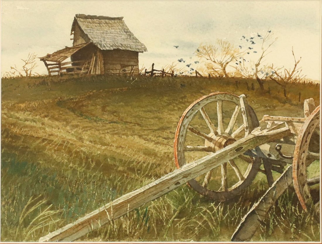 BOB WYGANT (TX, 1927-2008) WATERCOLOR PAINTING, 'IMAGE OF THE PAST' (1 of 3)