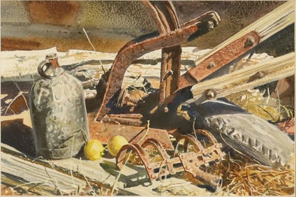 BOB WYGANT (TX, 1927-2008) WATERCOLOR PAINTING, 'DISCARDS'