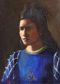 FRAMED CONTINENTAL SCHOOL OIL PAINTING, PORTRAIT OF A WOMAN