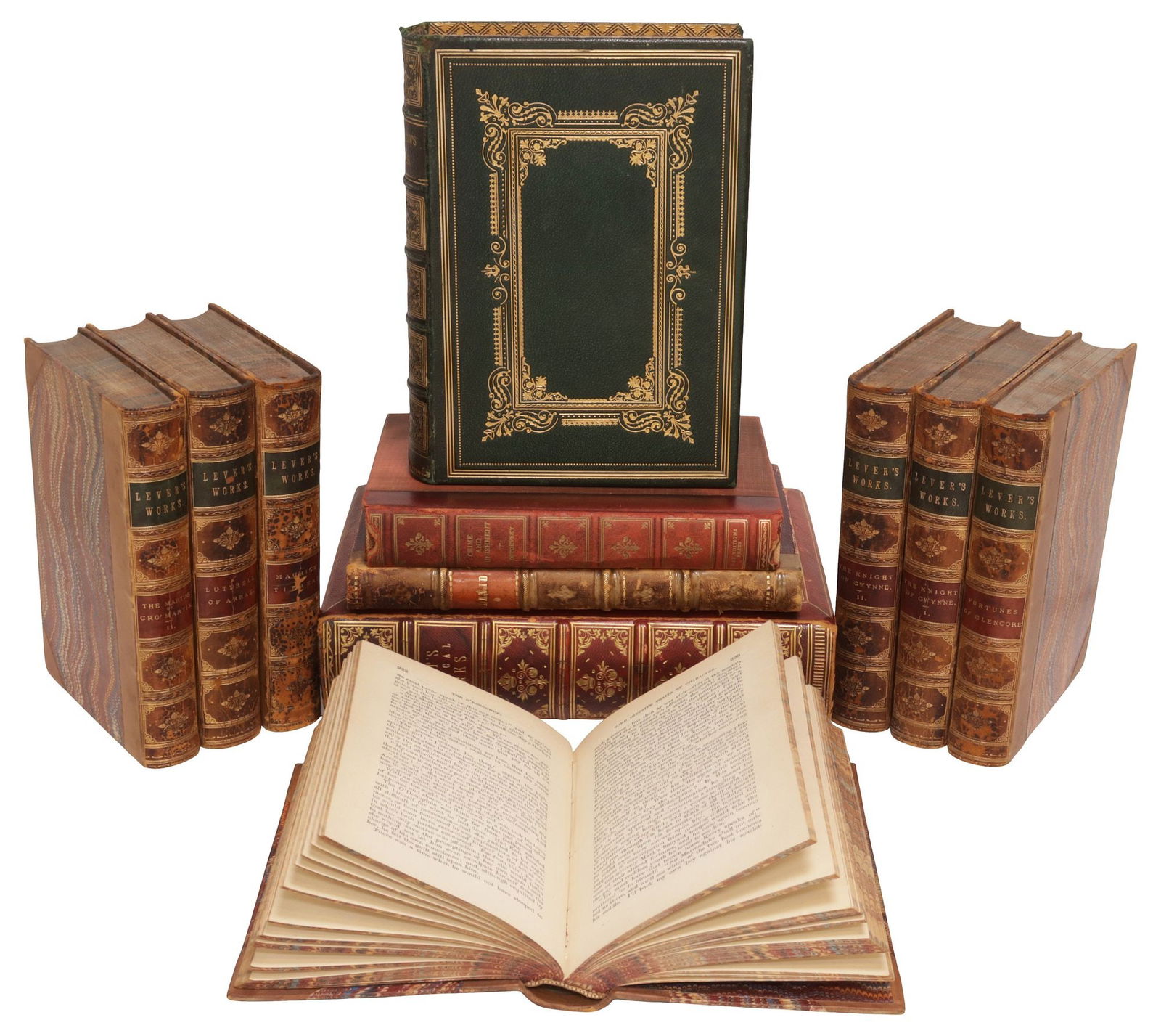 (11) LEATHER-BOUND LIBRARY SHELF BOOKS, POEMS & LITERARY CLASSICS (1 of 2)